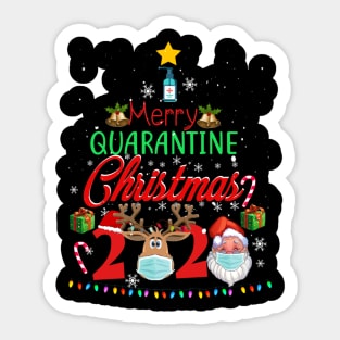 Merry Quarantine Christmas 2020 Pajamas Family Matching Xmas Shirt Sticker